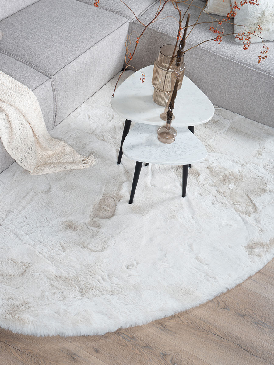 Vloerkleed Morbido Ivory– Kiezelvormig 160 x 230 cm
