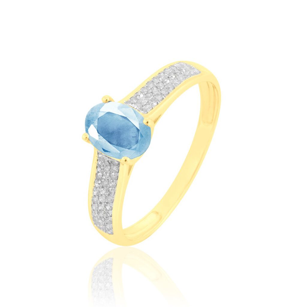 Bague Crista Or Jaune Topaze Et Diamant