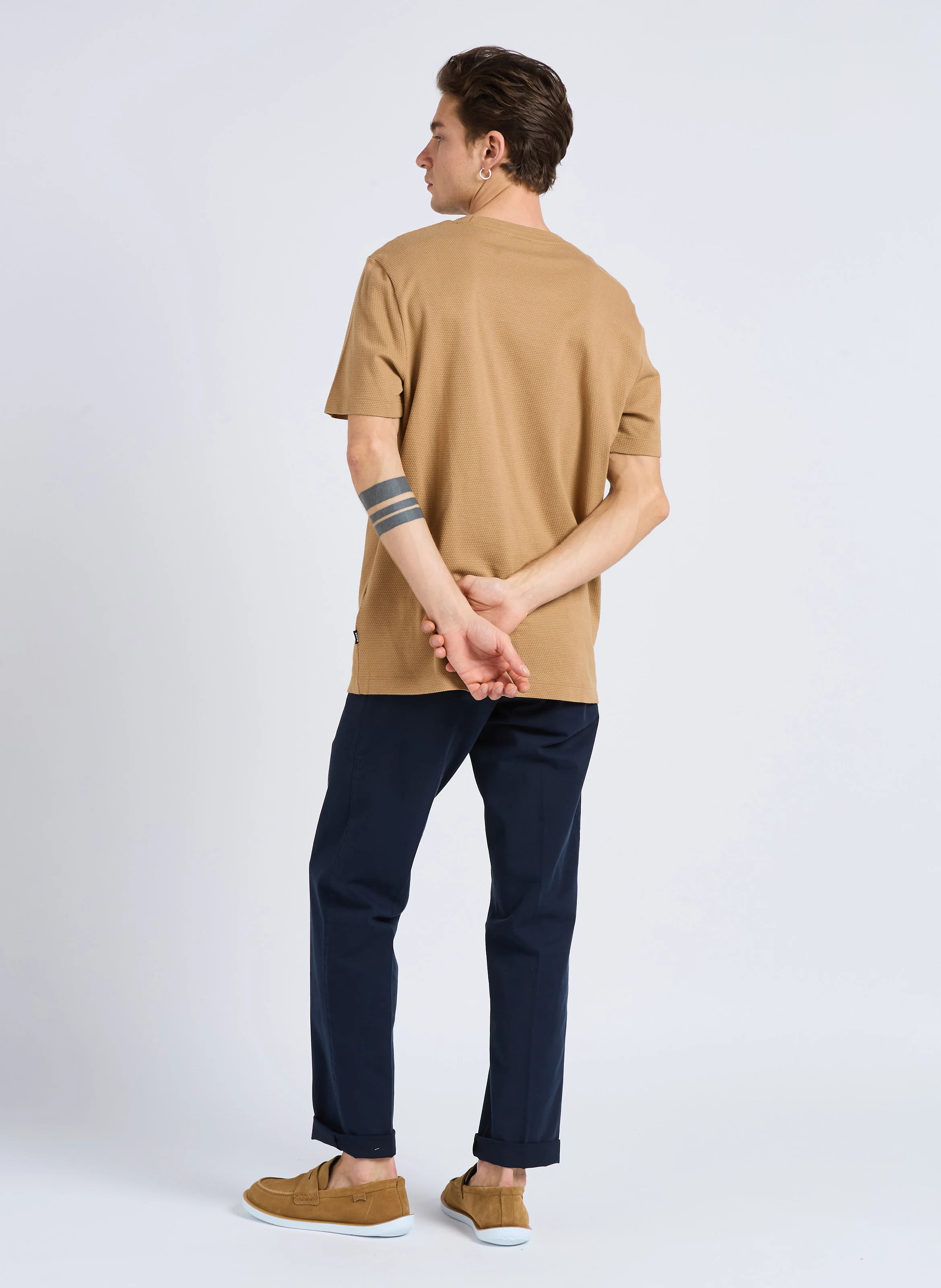 Pantalon à pinces regular-fit en coton | Bleu