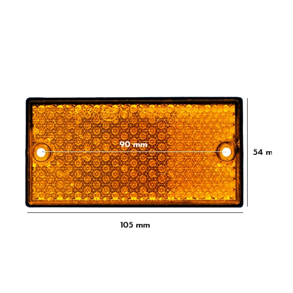 Catadioptre rectangulaire 105x54mm orange