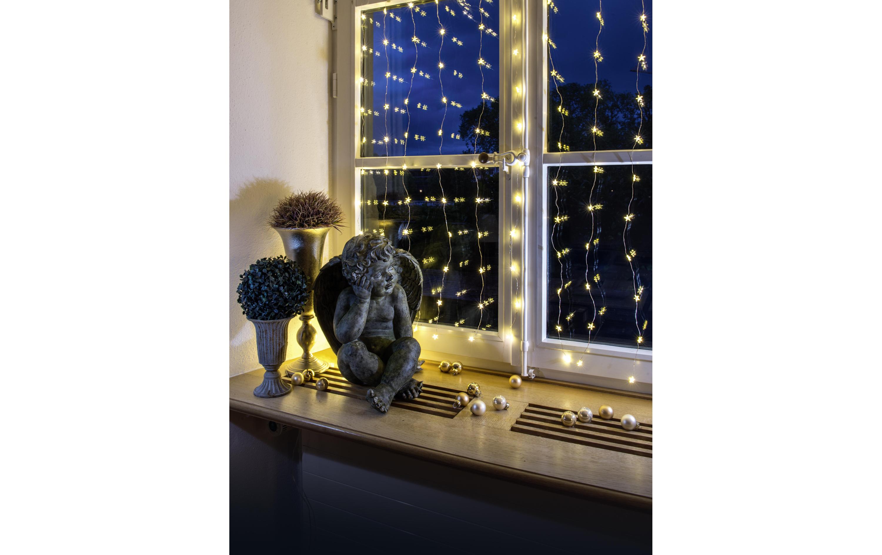 LED-Lichtervorhang 1.6 m, 256 LEDs, SilberLichtervorhang mit 16 Strängen und 256 LEDs