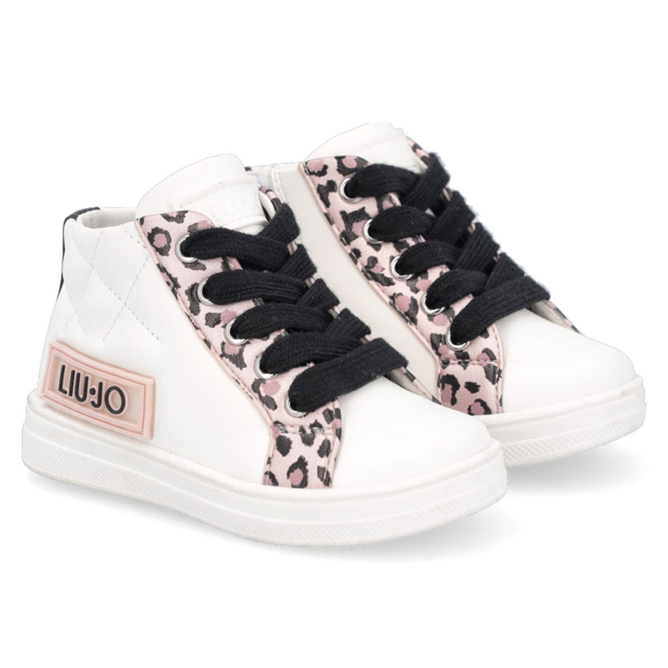 Liu-Jo Sneakers en Cuir Mini blanc/noir/rose