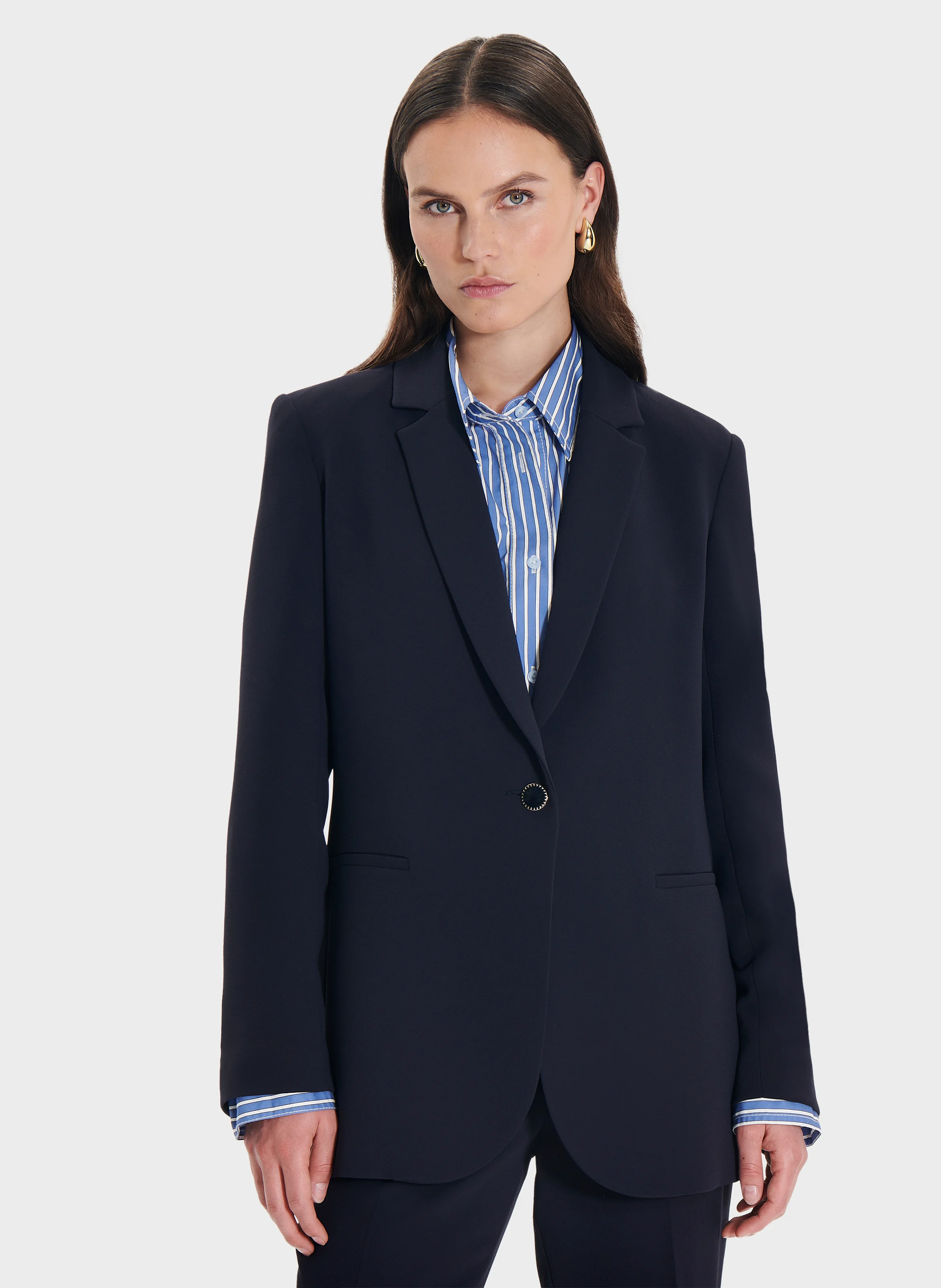VICTORINA - Veste de tailleur boutonnée | Bleu