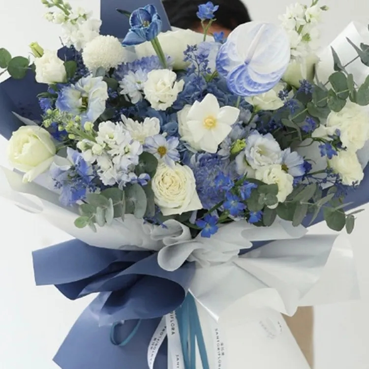 (58cmx7.3m) Blumenstrauss Papier Deko Geschenkpapier Verpackung Floristik Bouquet Papier - Weiss
