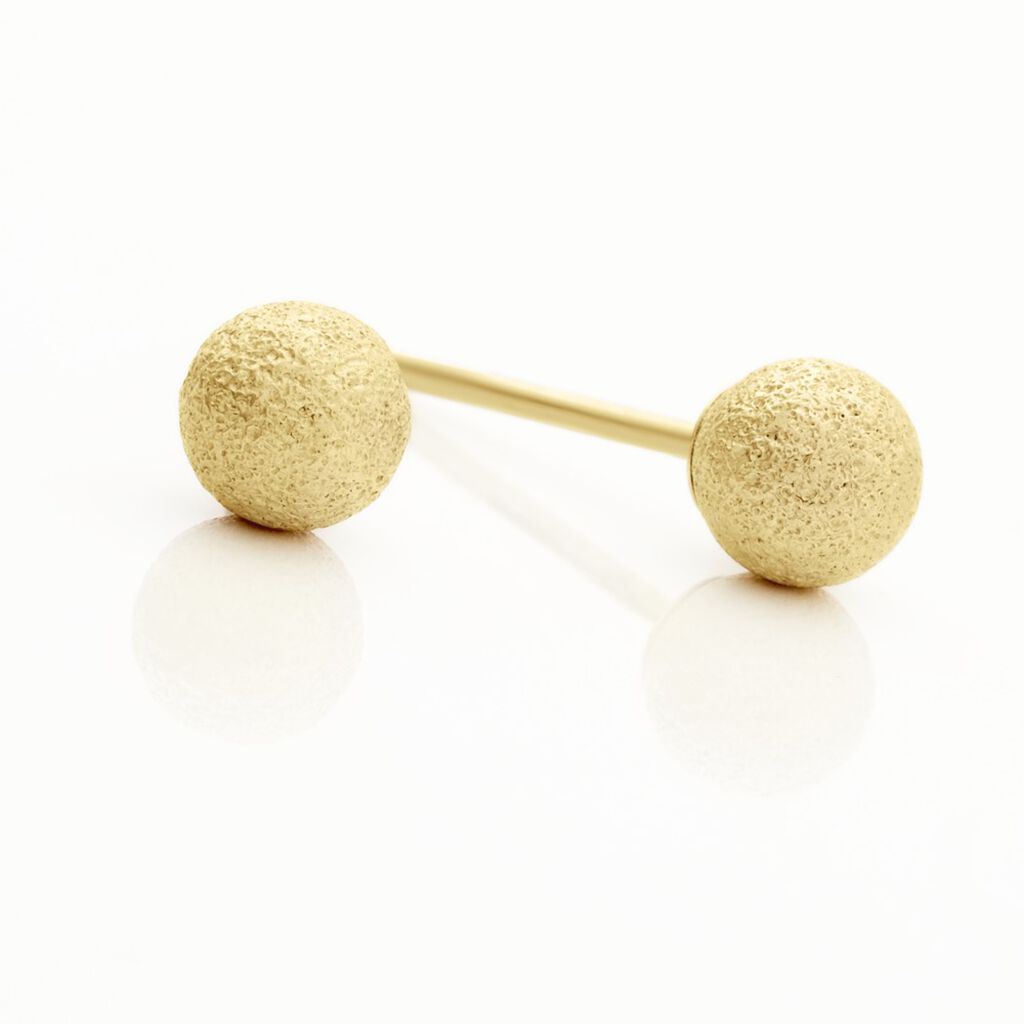 Boucles D'oreilles Puces Fidelia Boule Sablee Or Jaune