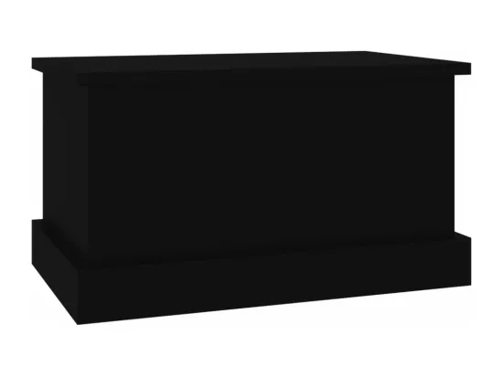 Boîte de rangement noir 50x30x28 cm bois d'ingénierie