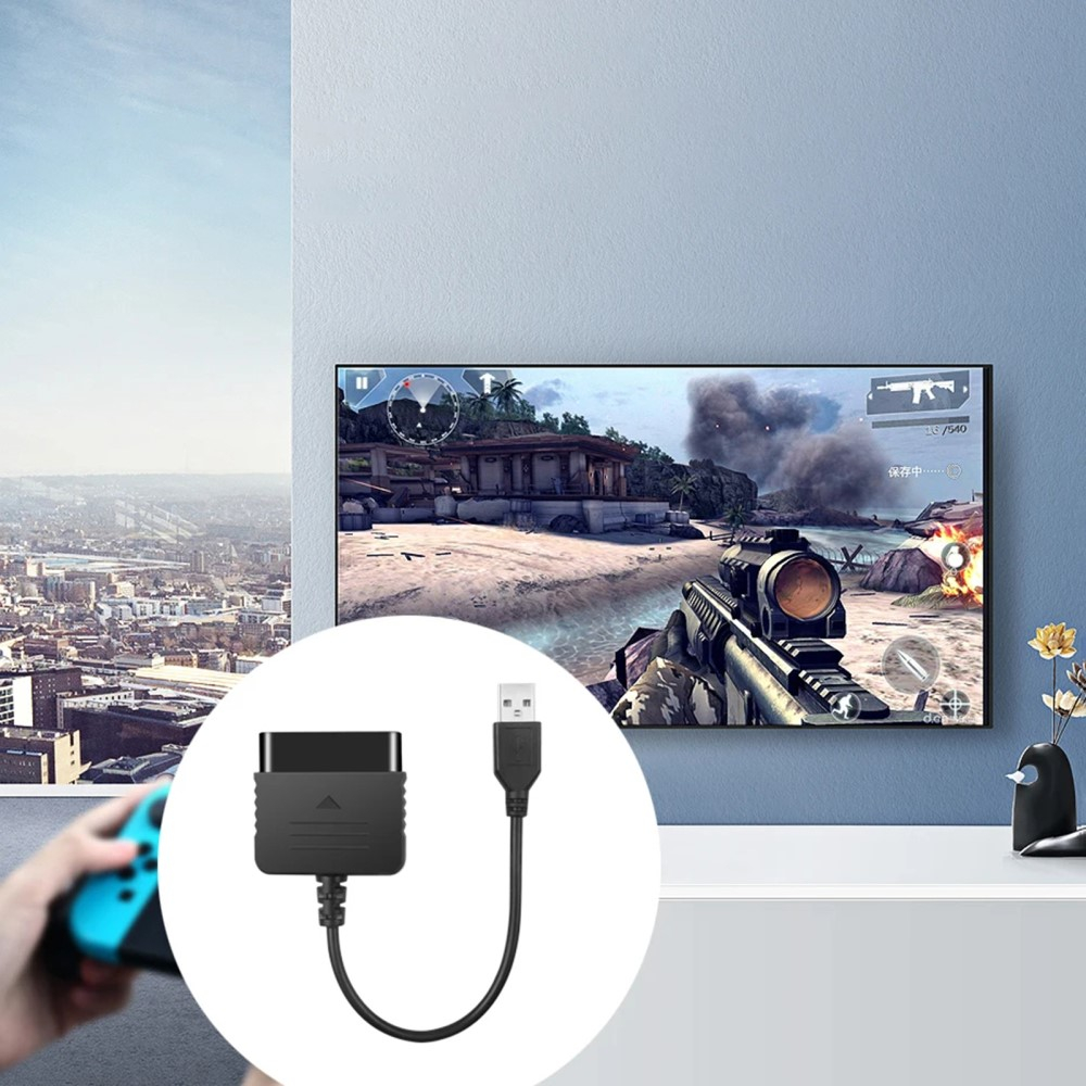 USB A auf Dualshock 2 Game Controller Adapter für Sony Playstation PS2 Controller - Schwarz