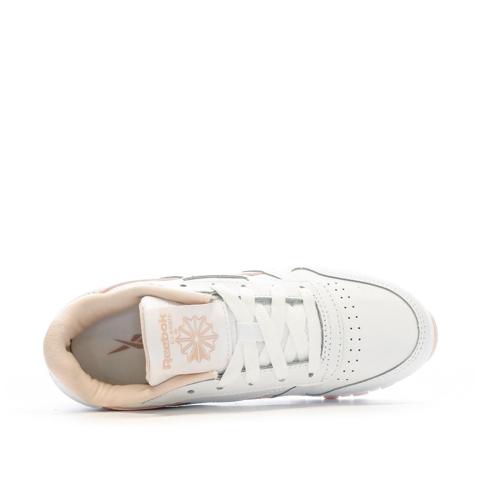Reebok Baskets Blanche/Rose Fille Reebok Classic Leather