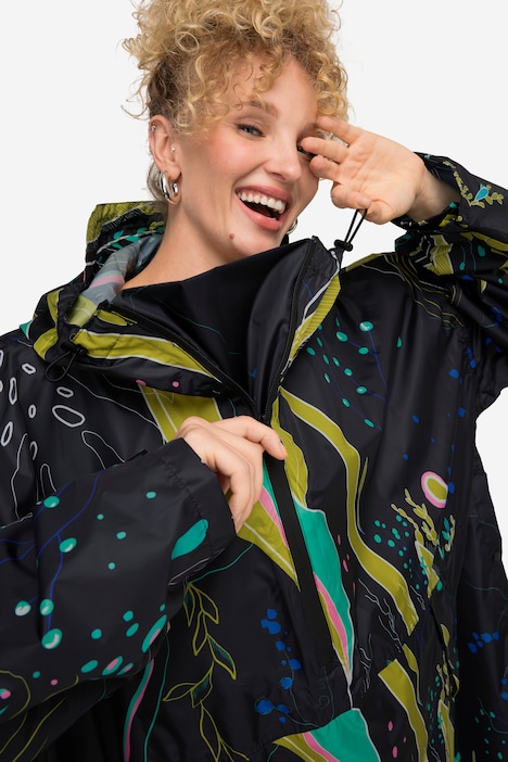 Funktions-Regencape, Unisex, Print, Kapuze