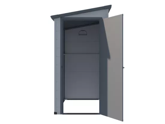 Abri de jardin en résine adossé gris anthracite 2,09 m² ALBERTO