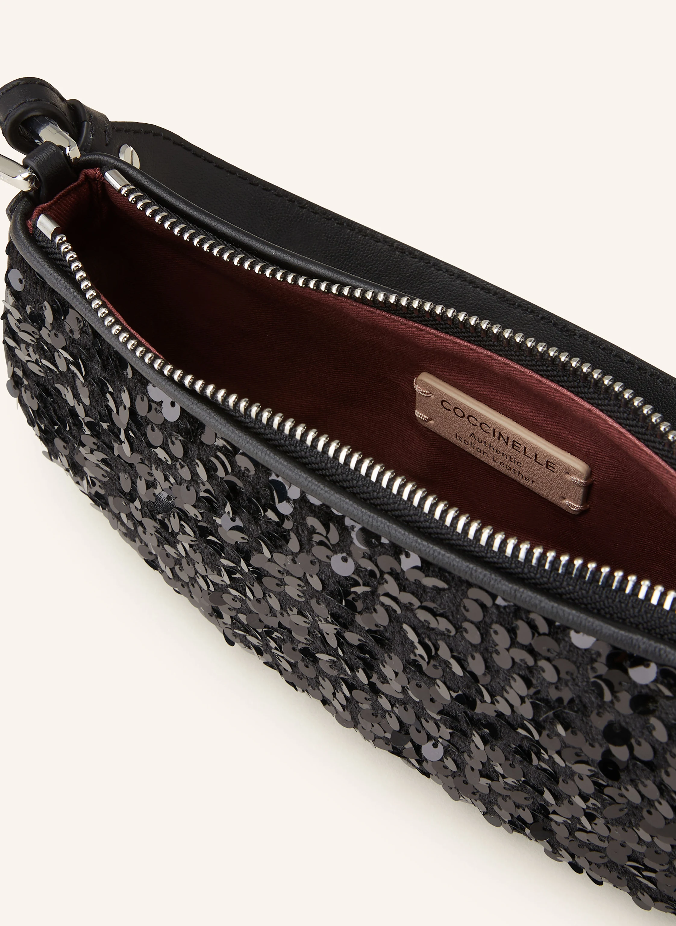 COCCINELLE Handtasche mit Pailletten