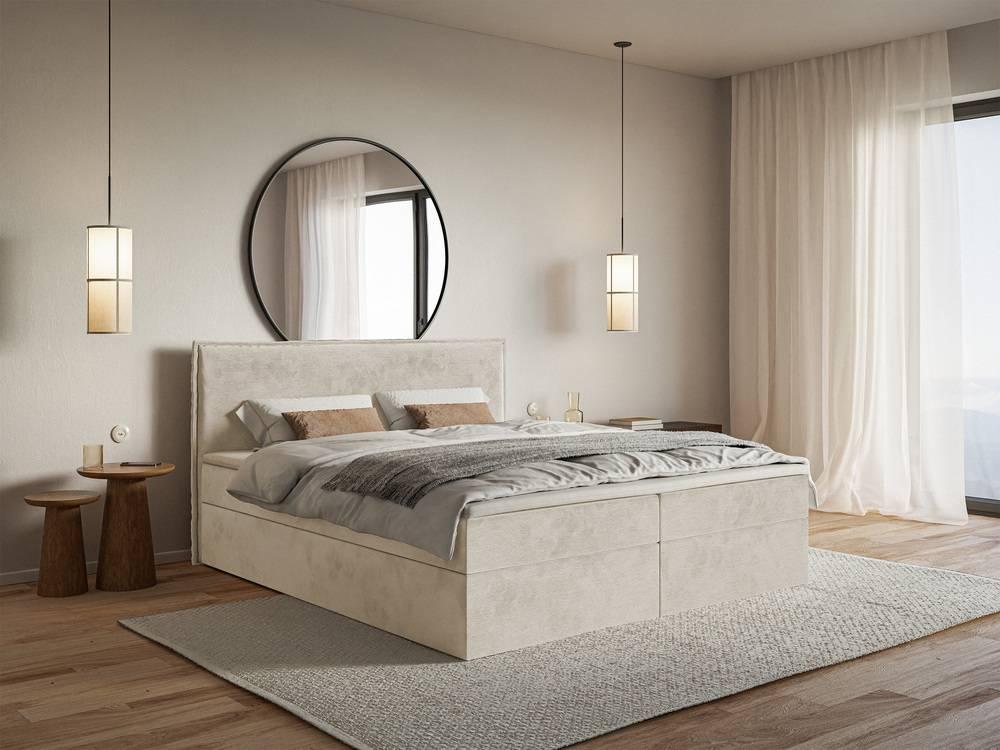 NADUVI Collection Boxspring Esmay velvet met opbergvak+topper 140x200
