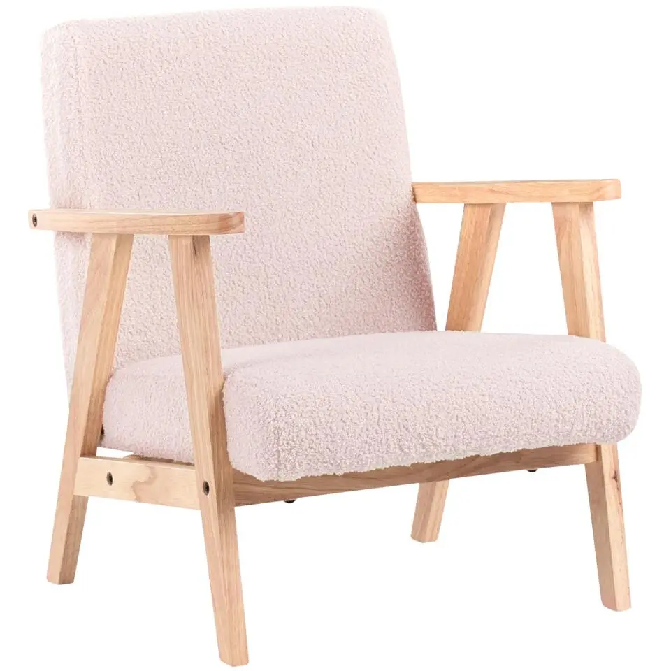 LINDE - Kinderfauteuil - Pastelroze - Bouclé