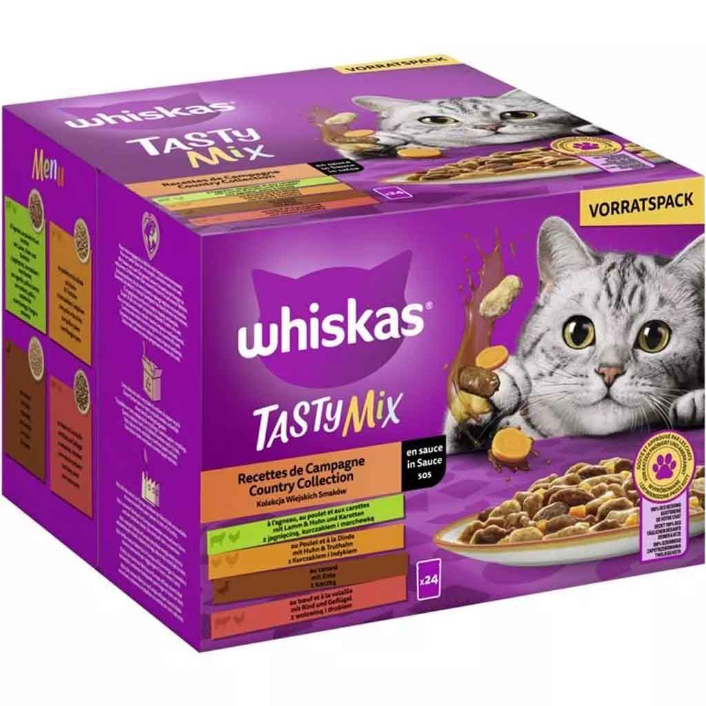 Whiskas 1+ in Sauce Tasty Mix Country Collection 24x85g=2,04kg MHD:30.10.26