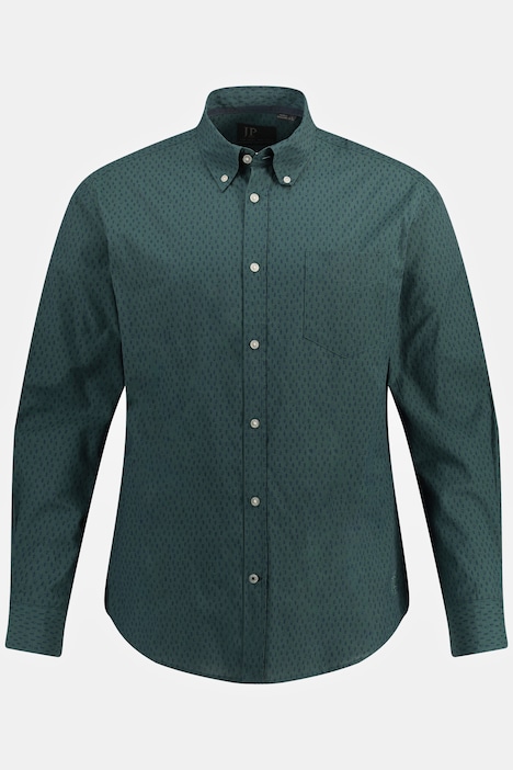 JP 1880 Hemd, Langarm, Alloverprint, Buttondown-Kragen, Modern Fit, bis 7 XL