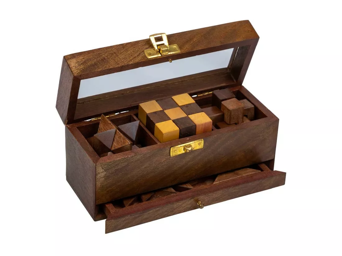 Jeu de 4 casse-têtes 17x6,5x7,5h
