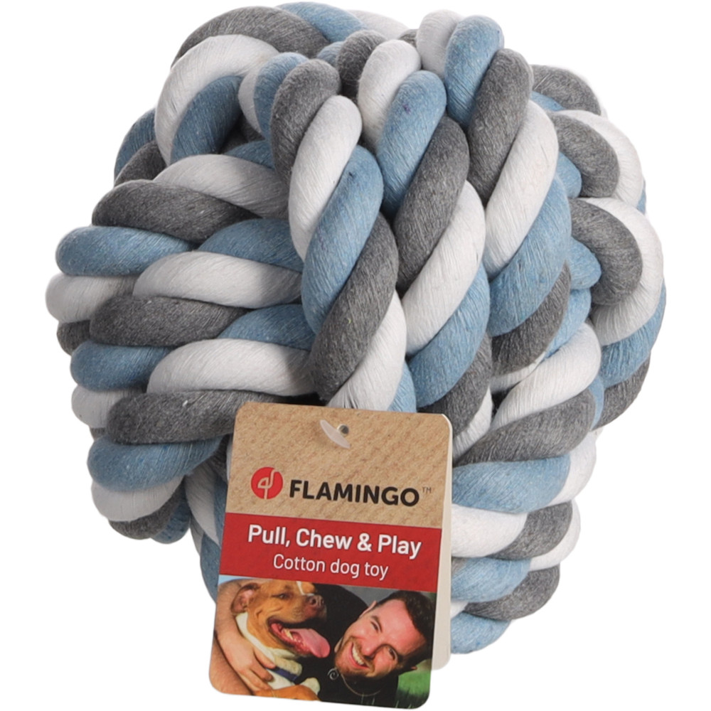 Jouet balle nouée bleu xxl ø 20 cm pour chien