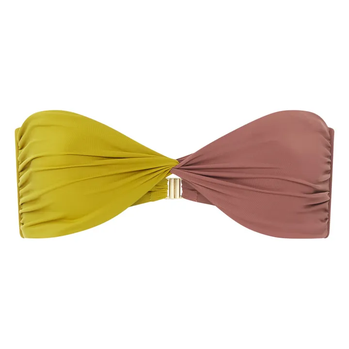 Alma Deia Maillot de bain bandeau noué Bicolore | Vert pistache