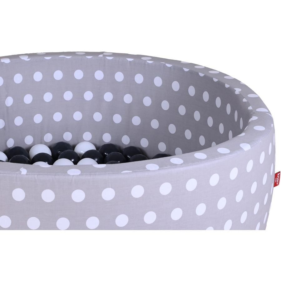 knorr toys® Bällebad soft - Grey white dots - 100 balls greycreme grau