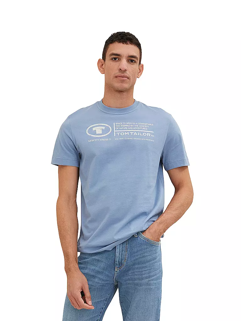 TOM TAILOR T-Shirt Regular Fit hellblau