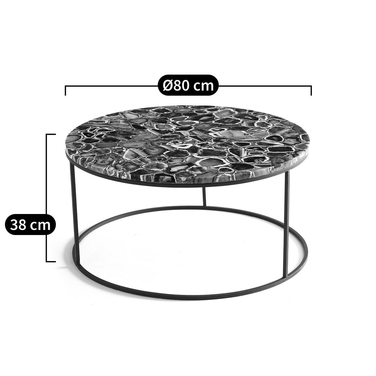 AM.PM<br>Mesa de centro em ágata e aço, Anaximène