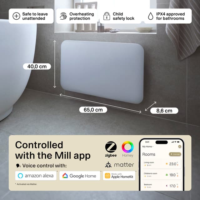 Mill Invisible Wi-Fi Gen4 panelradiator PA700WIFI4 (hvid)