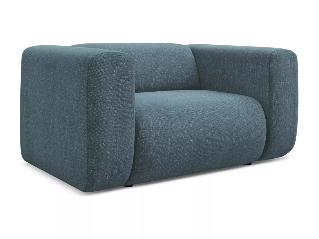 Fauteuil en tissu chenille - jeans - EKAHI
