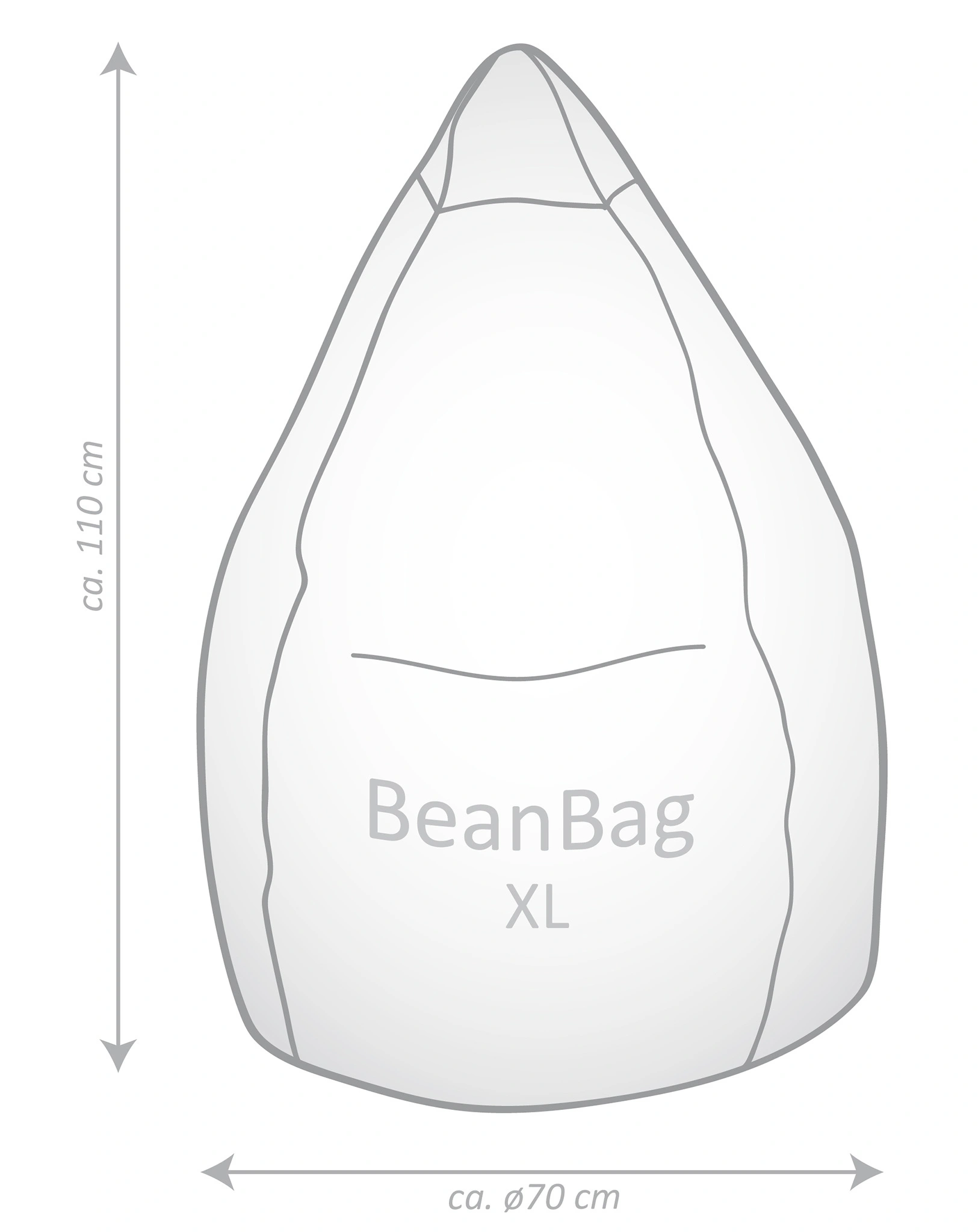 Sitzsack BeanBag BRAVA XL (Farbe: grau)