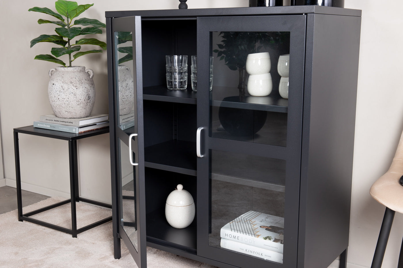 FjÃ´rd - Vitrinekast Zwart - 97x80cm - Acero