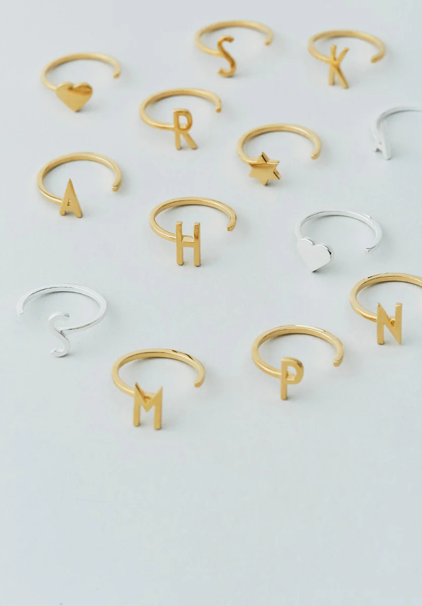 Design Letters  Ring A-Z - sølv