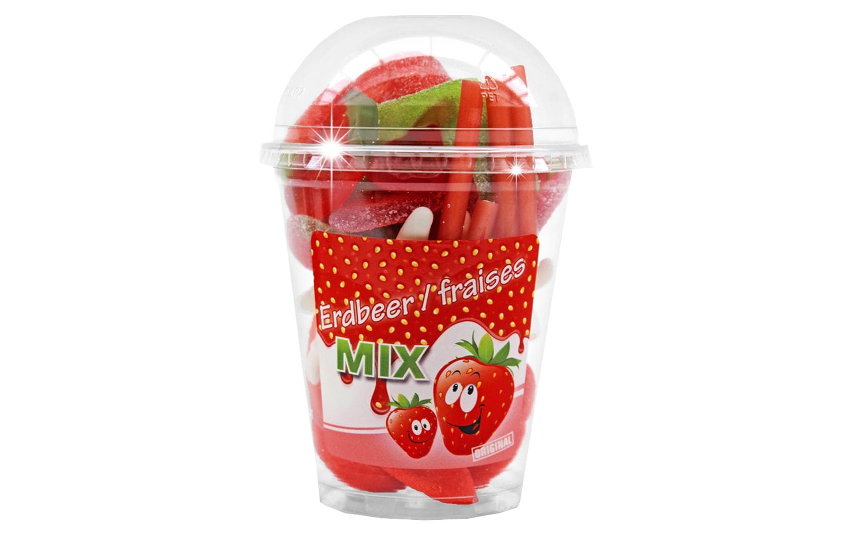 Gummibonbons Erdbeer Mix 200 gKaubonbonmix mit Erdbeeraroma