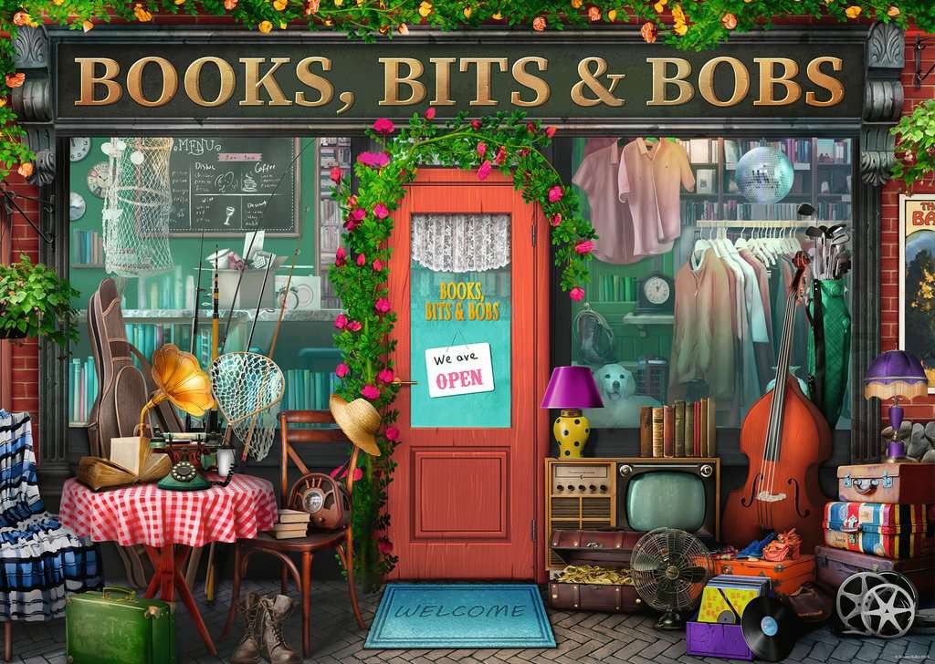 Ravensburger Puslespil - Books, Bit's & Bobs 1000 brikker