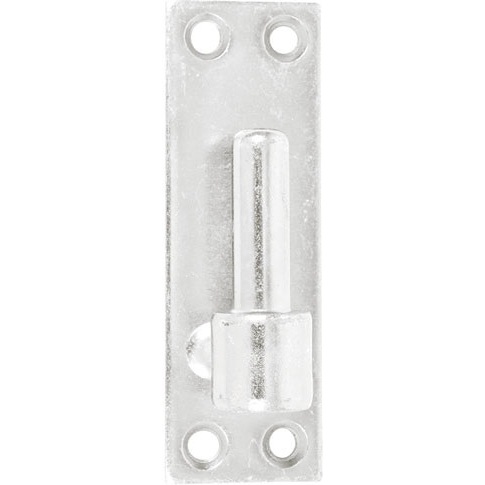 Gond sur platine bout droit - D16 - H 120 mm - 40 x 3 mm - zingué blanc
