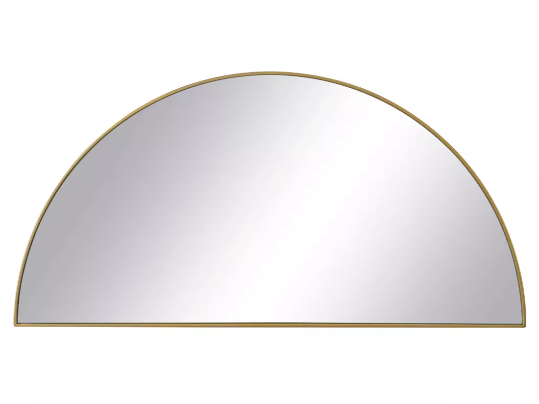 Miroir demi-cercle design en métal - L.50 x H.100 cm - Doré - GAVRA