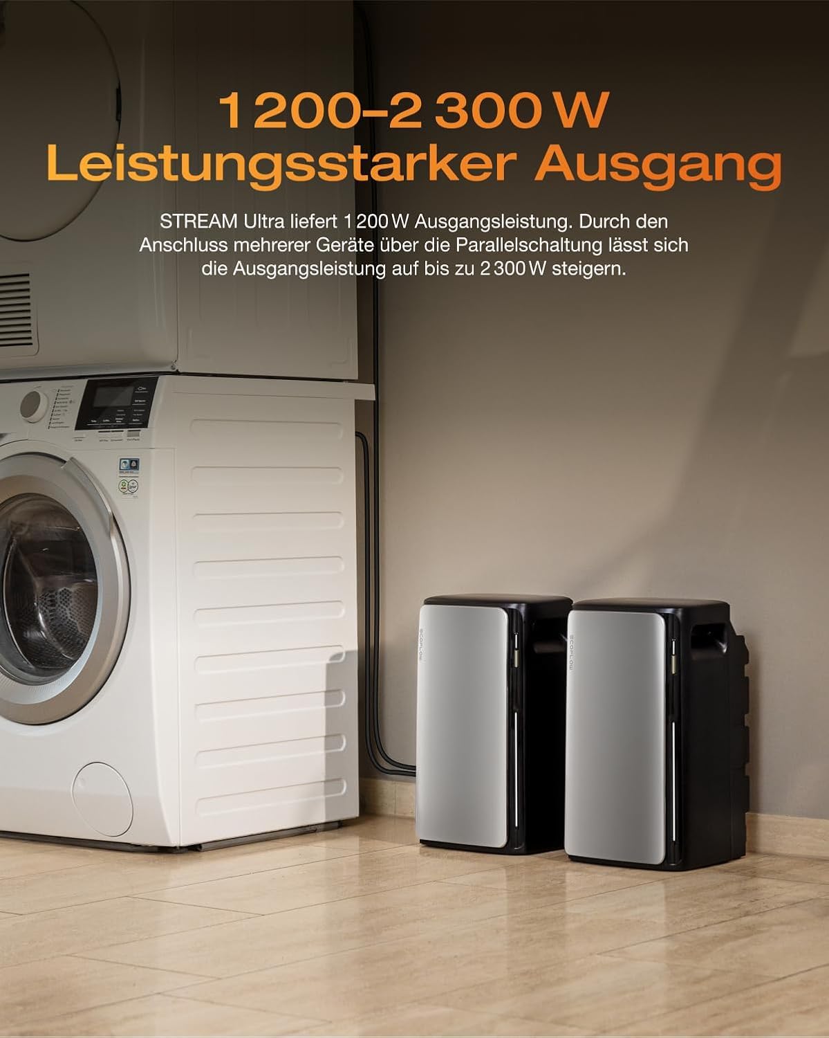 All in One 2000W Balkonkraftwerk mit Speicher 1920Wh, ECOFLOW STREAM Ultra mit 4 MPPT, Zubehör Komplettset, 4×500W JASolar Full Black Bifaziale Solarmodule, Plug&Play (0% MwSt)