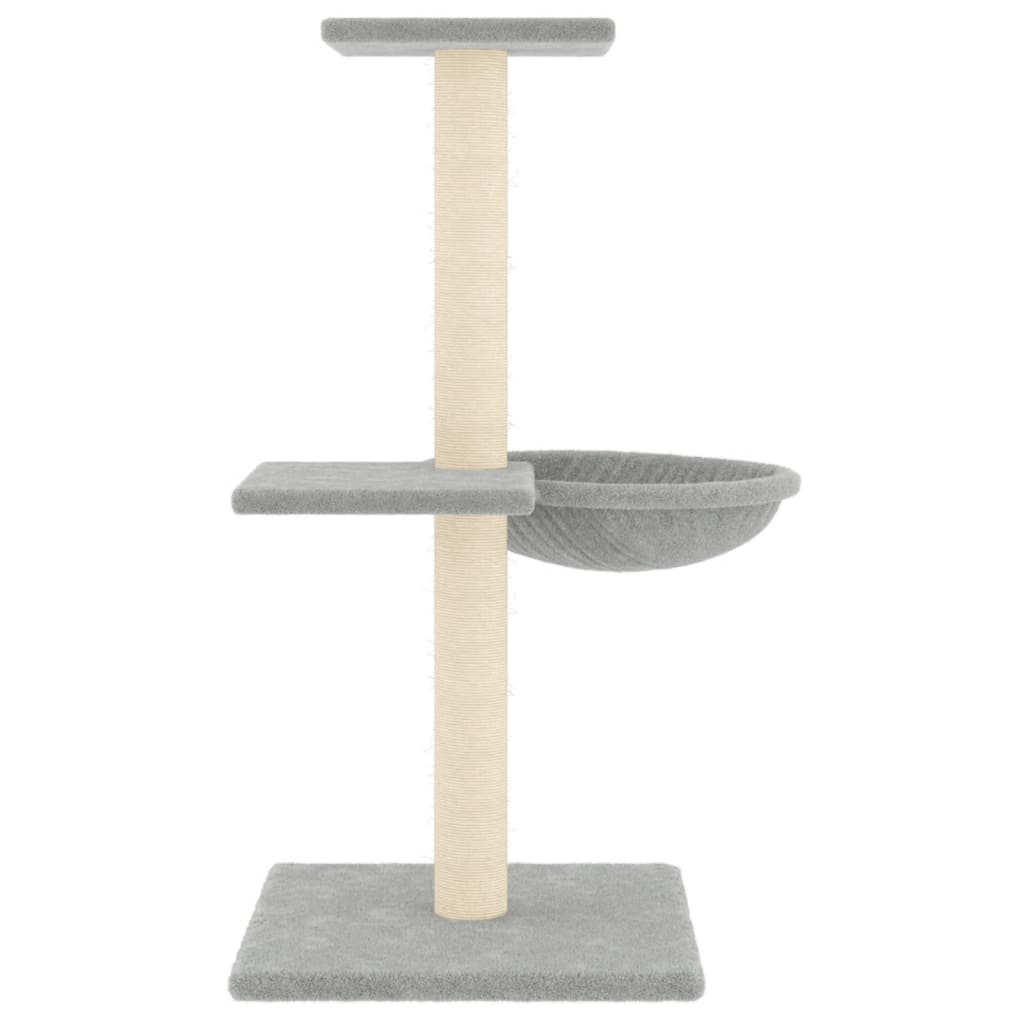 Arranhador para gatos vidaXL com postes de sisal cinza claro, 72 cm