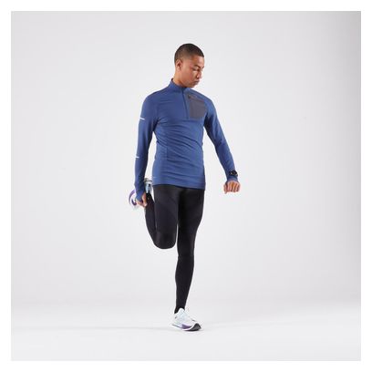 Maillot Manches Longues Kiprun 1/2 Zip Run 900 Warm Bleu