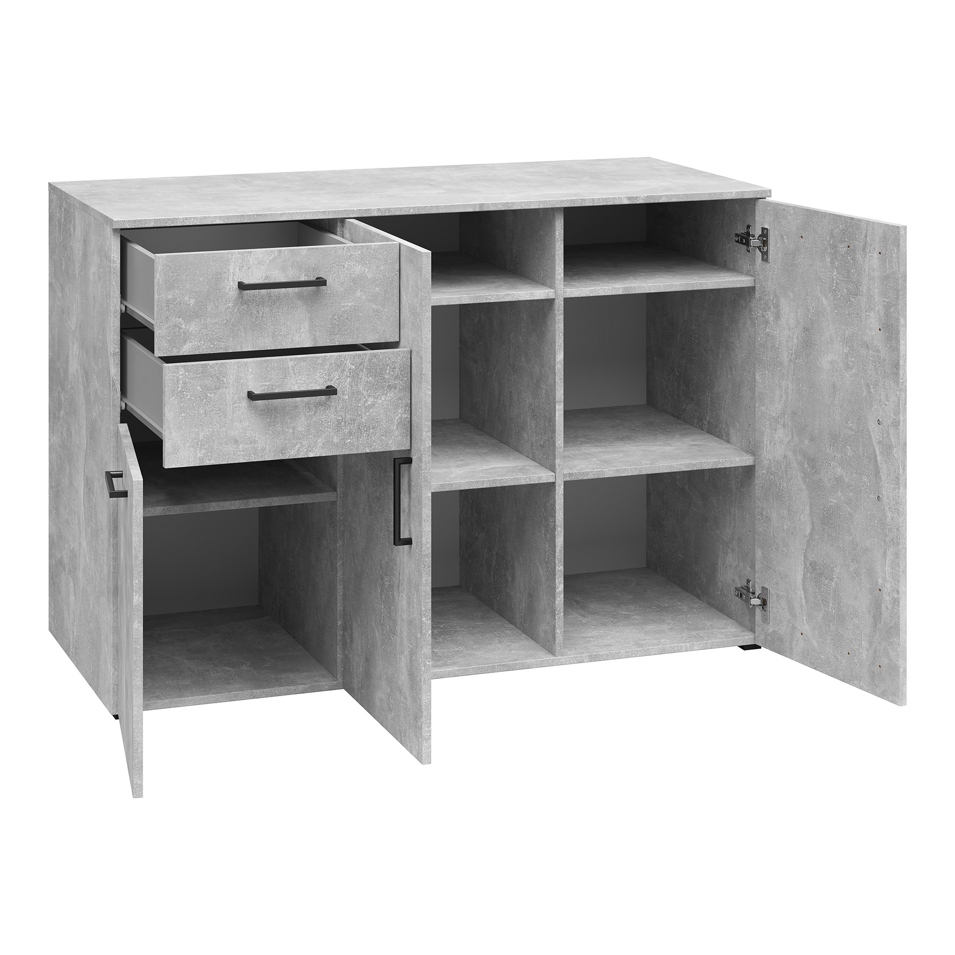 Sideboard - Betonoptik - 120 cm breit - XL-Tiefe