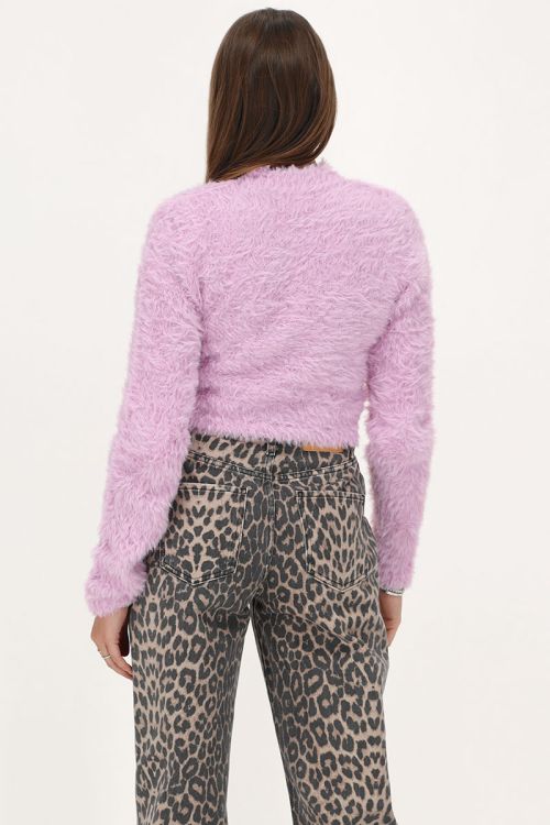 Lila fluffy trui