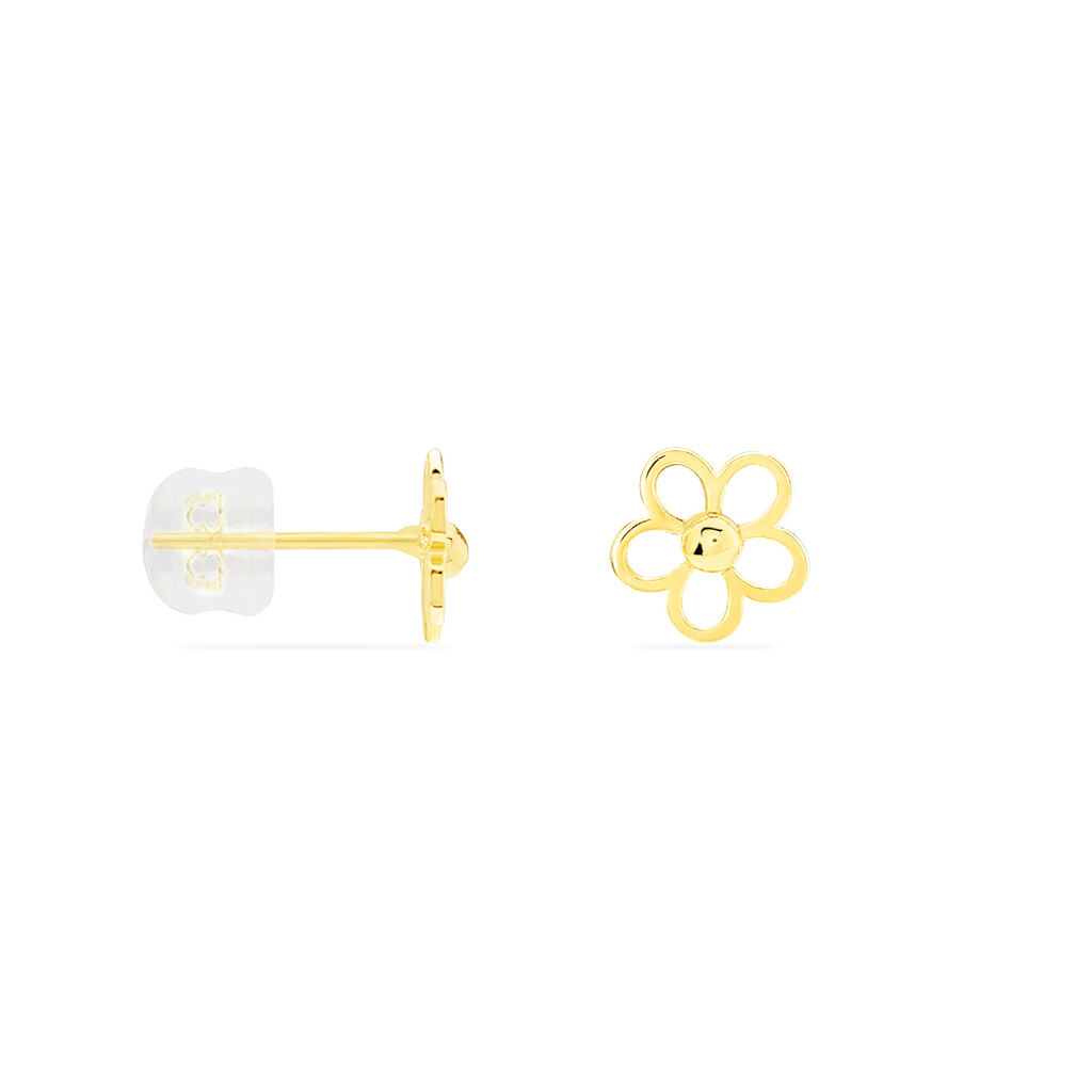 Boucles D'oreilles Puces Philine Fleur Or Jaune