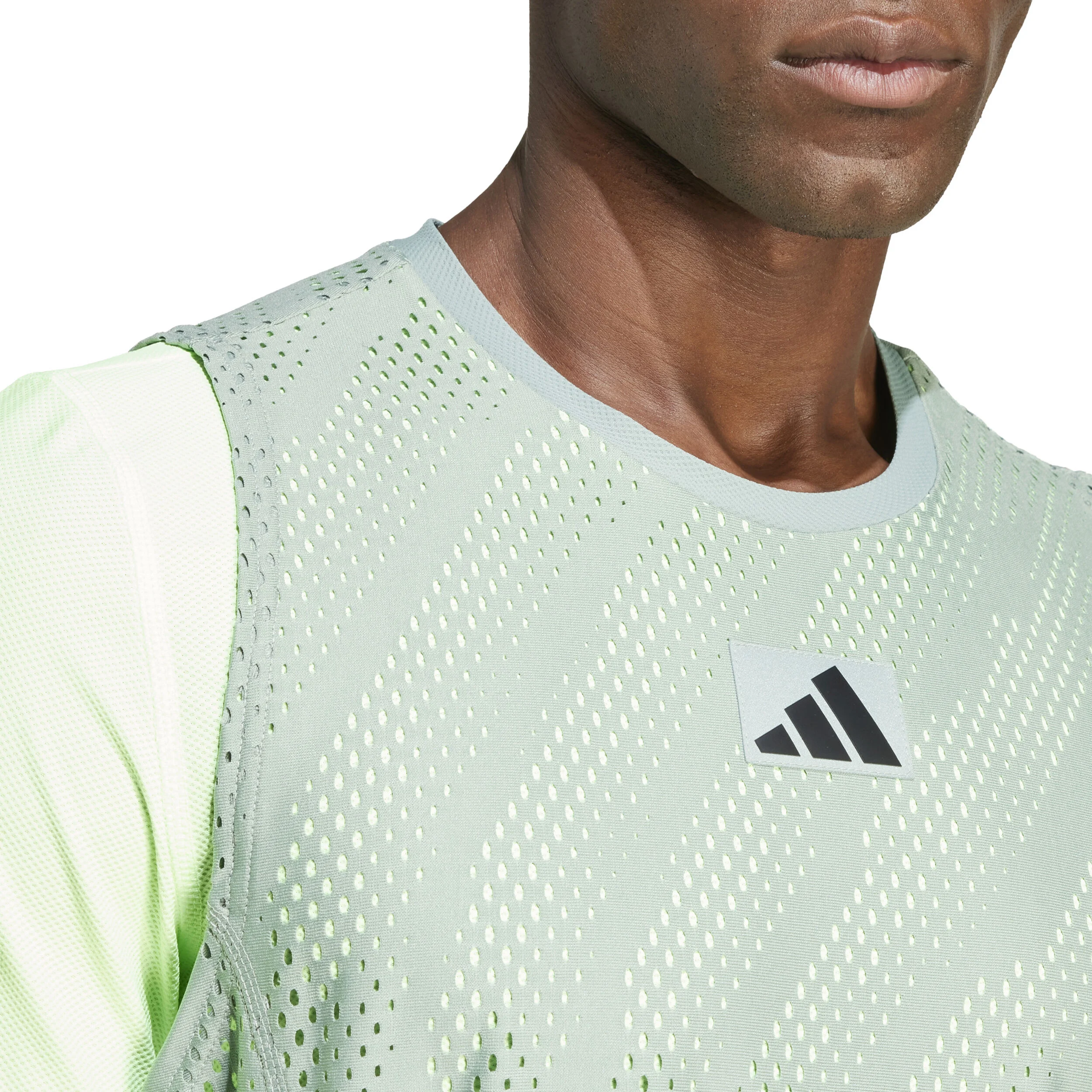 adidas Mesh Pro T-shirt Hommes - Vert Clair , Jaune Lemon