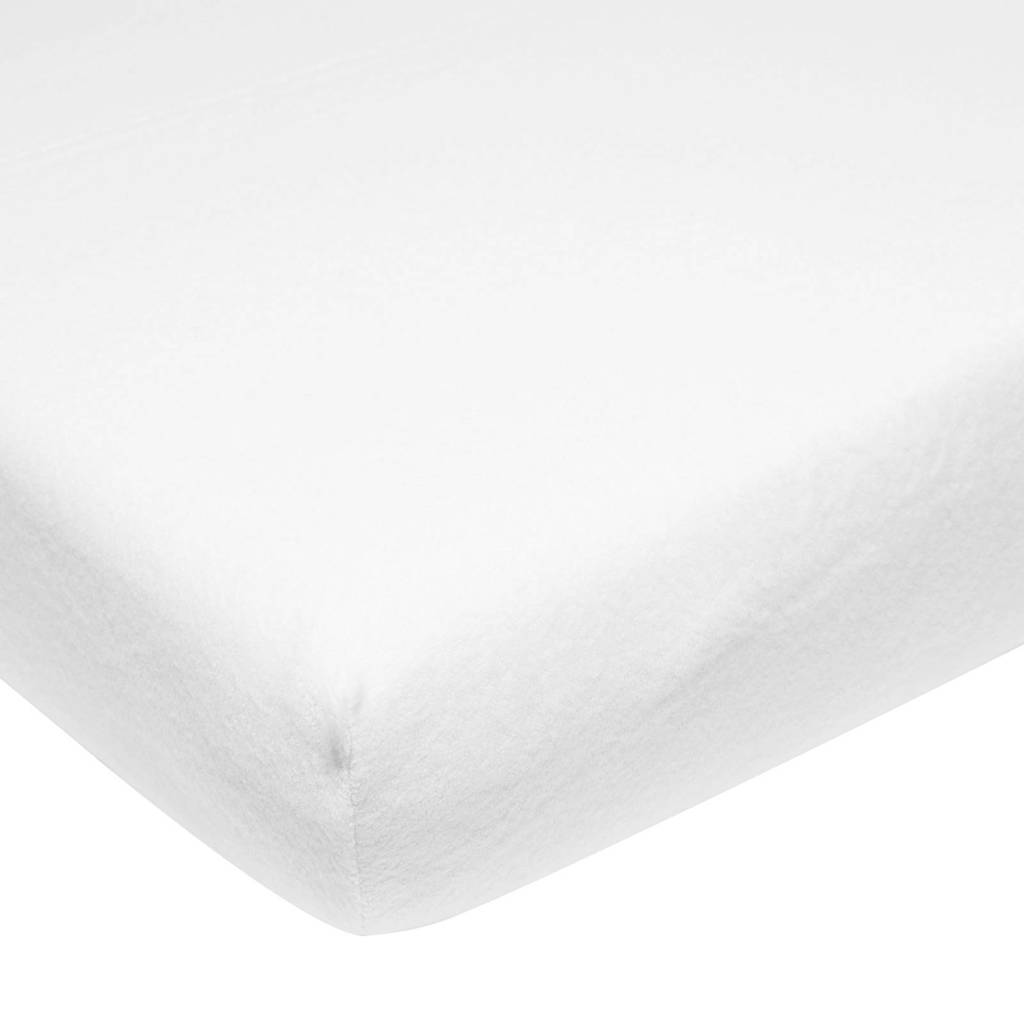 80% katoen / 20% polyesterkatoenen molton stretch hoeslaken 50x90 cm wit