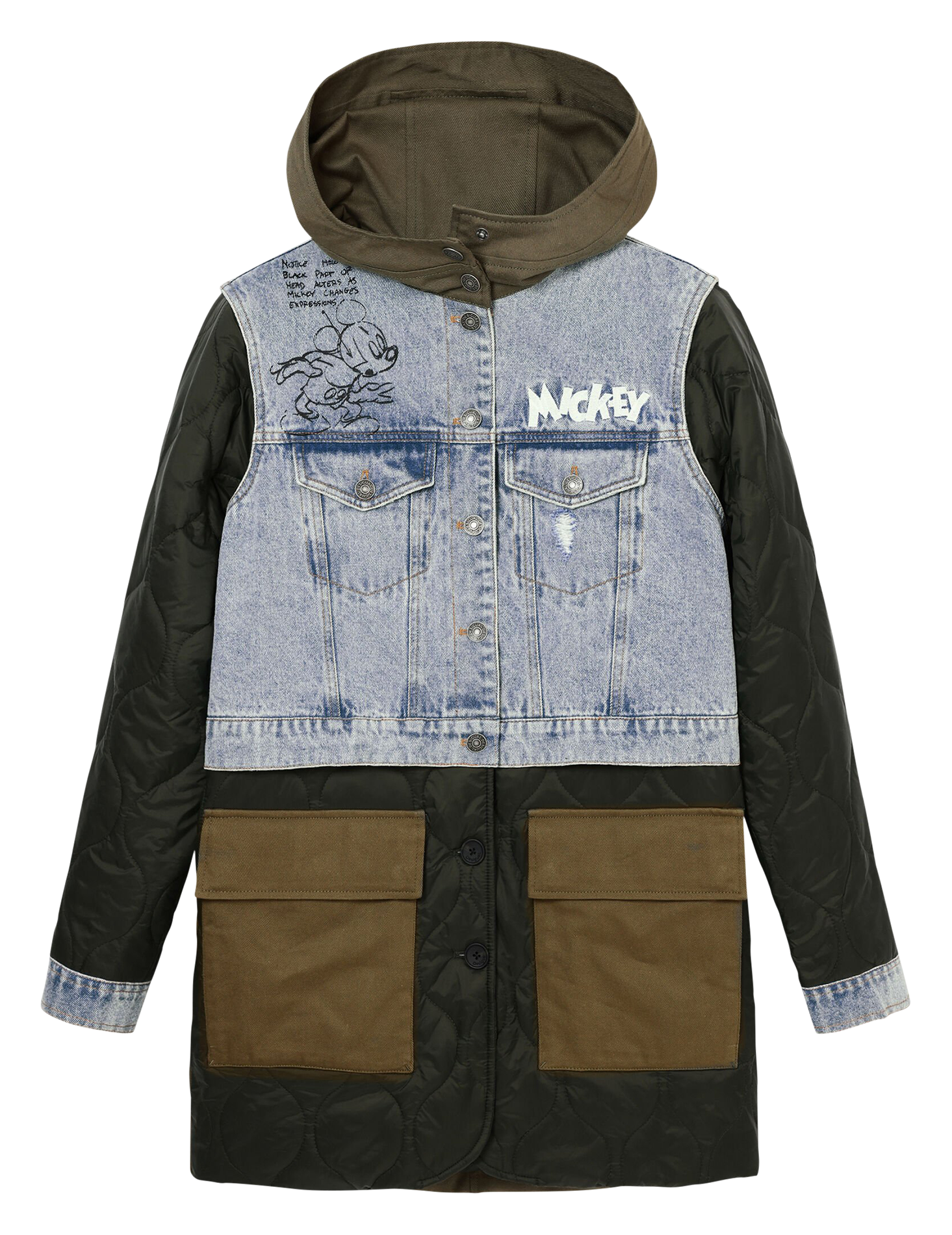 Parka hybride en coton mélangé | Vert