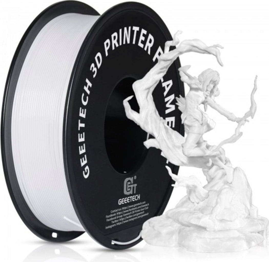 GEEETECH  PETG White, 1,75 mm / 1000 g    Benutzerfreundliches 3D-Druckfilament mit hoher Steifigkeit