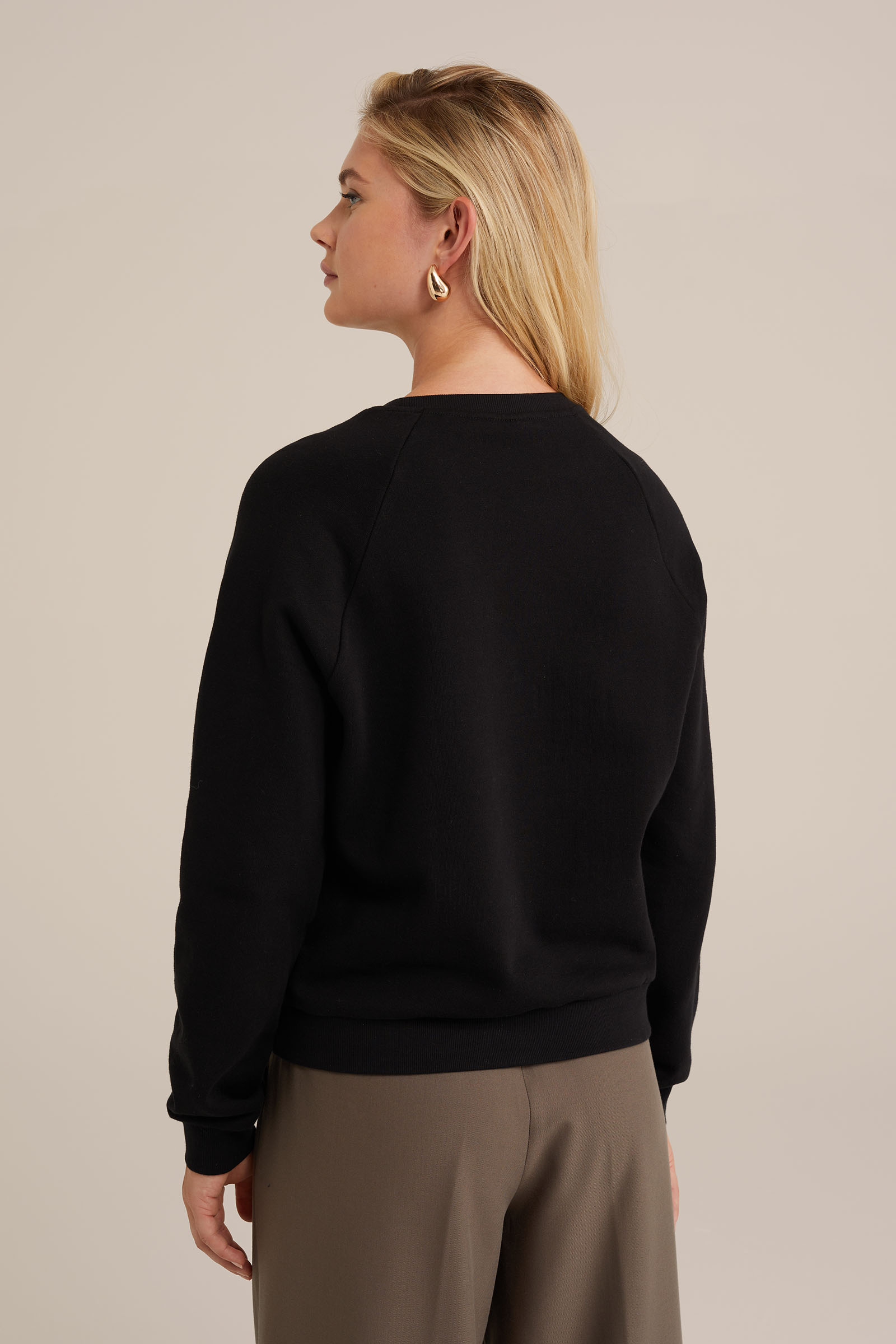 sweater met embroidery WE Fashion Zwart