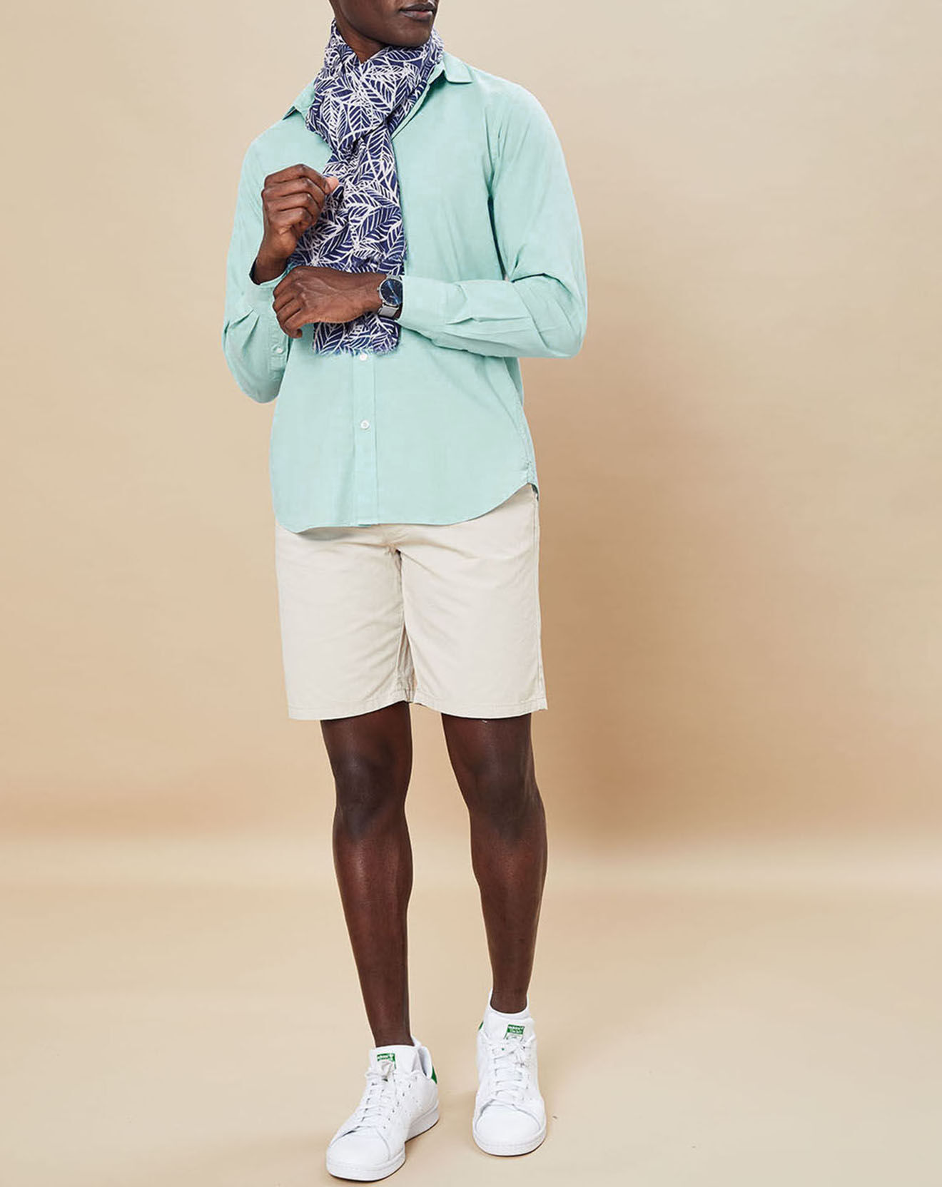 Hartford Chemise Slim Fit Sammy Pat bleu aqua