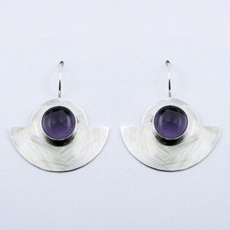 Boucles d'oreille argent brossé quartz