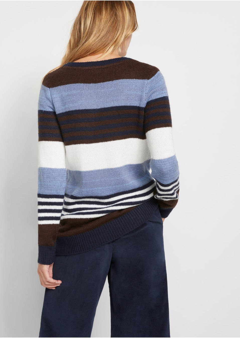 Pull en maille à rayures blocs