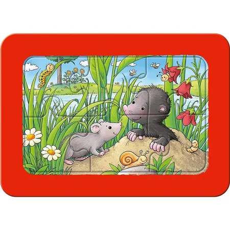 Ravensburger Kinderpuzzle - Kleine Gartentiere, 3 x 6 Teile