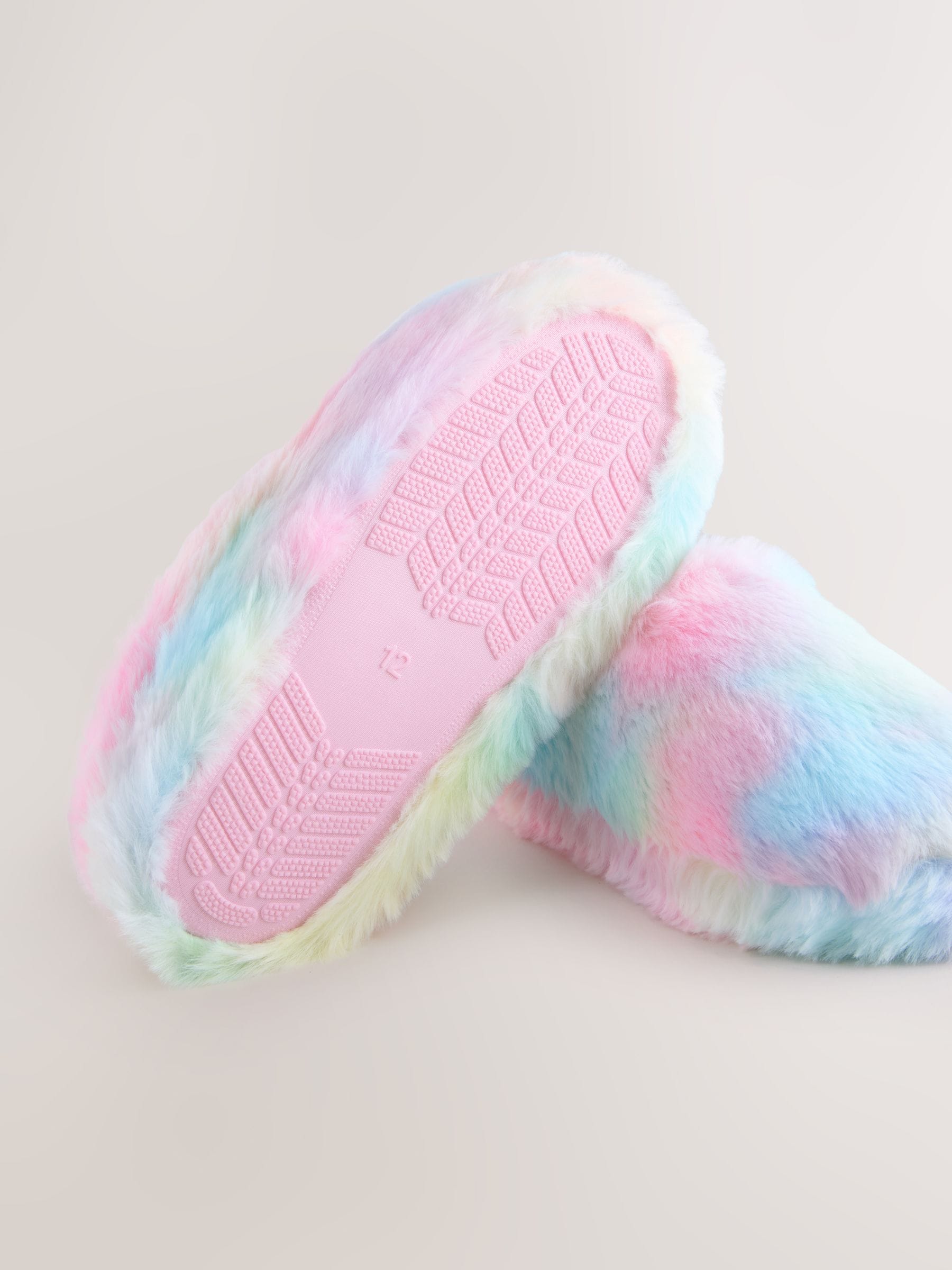 Regenboog - Pantoffels met imitatiebont